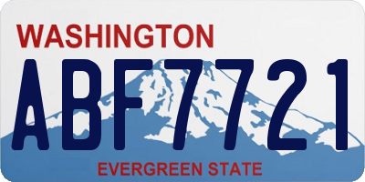 WA license plate ABF7721