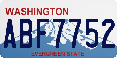 WA license plate ABF7752