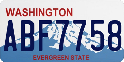 WA license plate ABF7758