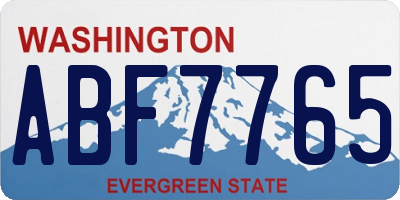 WA license plate ABF7765
