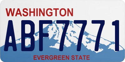 WA license plate ABF7771