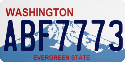 WA license plate ABF7773