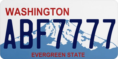 WA license plate ABF7777