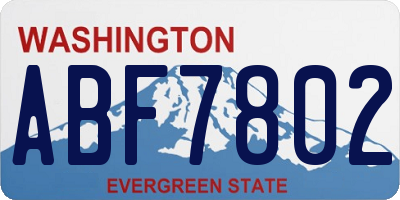 WA license plate ABF7802