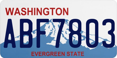 WA license plate ABF7803