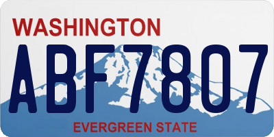 WA license plate ABF7807