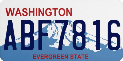 WA license plate ABF7816