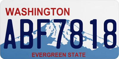 WA license plate ABF7818