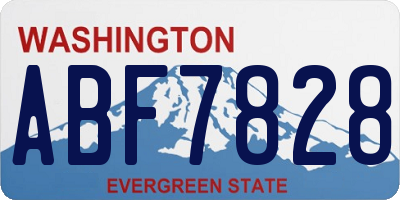 WA license plate ABF7828
