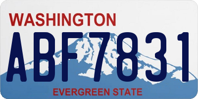 WA license plate ABF7831