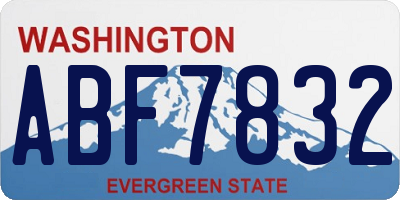 WA license plate ABF7832