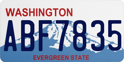 WA license plate ABF7835