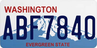 WA license plate ABF7840
