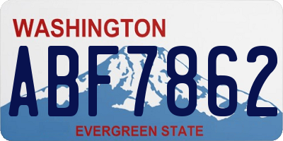 WA license plate ABF7862