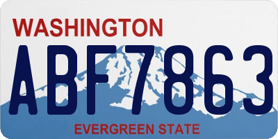WA license plate ABF7863