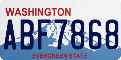 WA license plate ABF7868