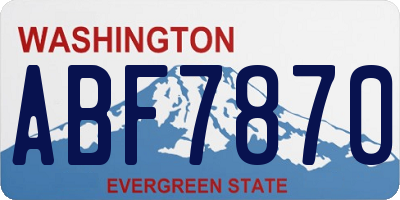 WA license plate ABF7870