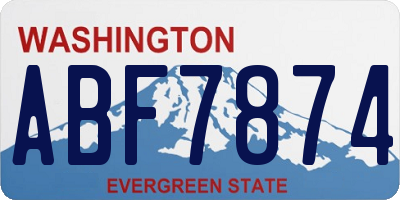 WA license plate ABF7874
