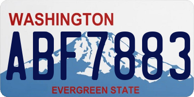 WA license plate ABF7883