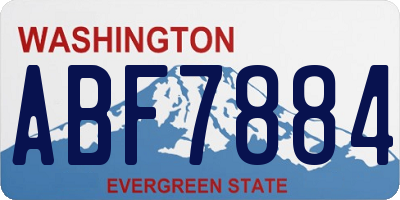 WA license plate ABF7884