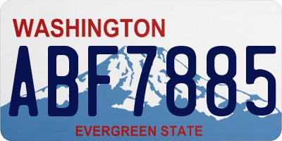 WA license plate ABF7885
