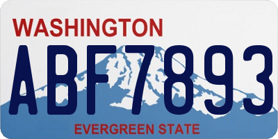 WA license plate ABF7893