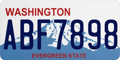 WA license plate ABF7898