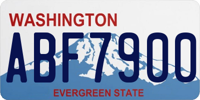 WA license plate ABF7900