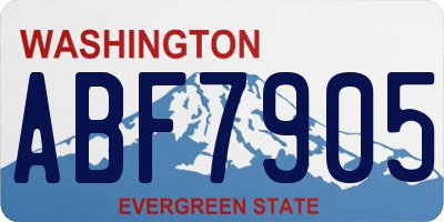 WA license plate ABF7905