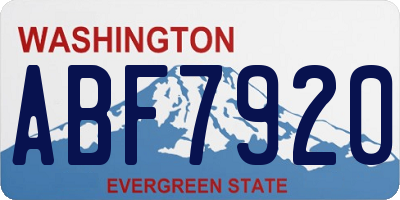 WA license plate ABF7920