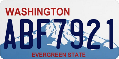 WA license plate ABF7921