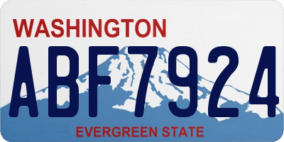 WA license plate ABF7924