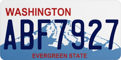 WA license plate ABF7927