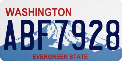 WA license plate ABF7928