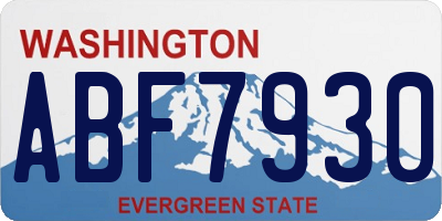 WA license plate ABF7930