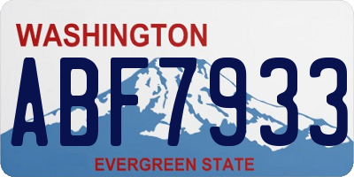 WA license plate ABF7933