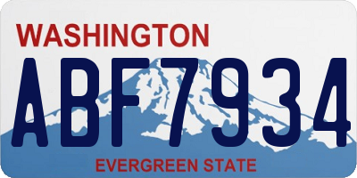 WA license plate ABF7934