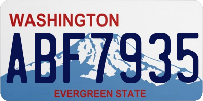 WA license plate ABF7935