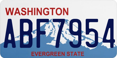 WA license plate ABF7954