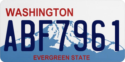 WA license plate ABF7961