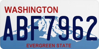 WA license plate ABF7962