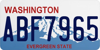 WA license plate ABF7965