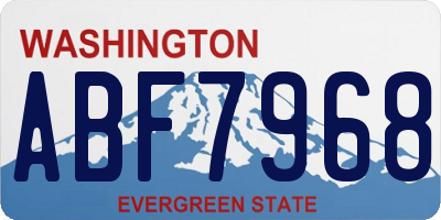 WA license plate ABF7968
