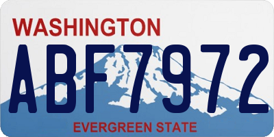 WA license plate ABF7972