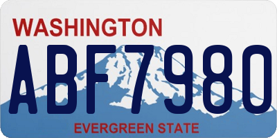 WA license plate ABF7980
