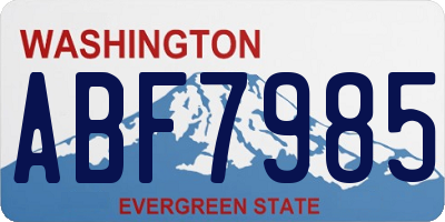 WA license plate ABF7985