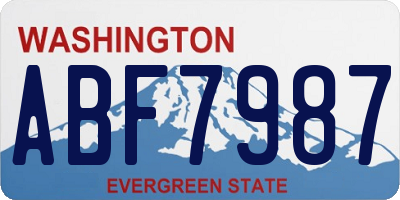 WA license plate ABF7987