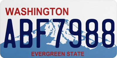 WA license plate ABF7988