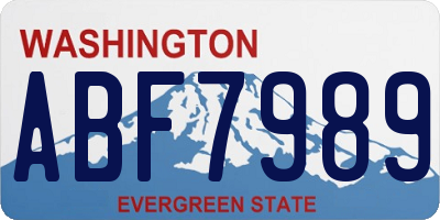 WA license plate ABF7989