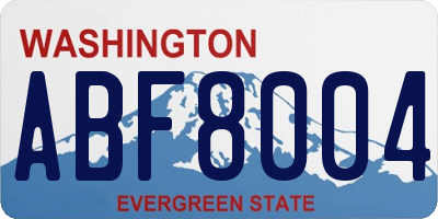 WA license plate ABF8004